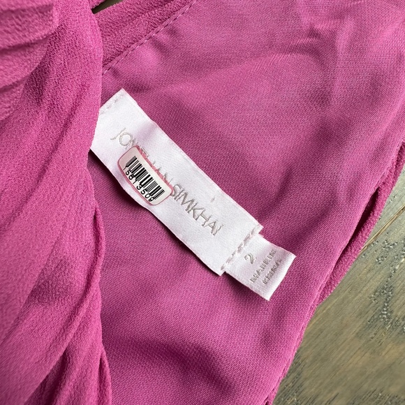 Simkhai Carli Plisse Halter Midi Dress Halter Opera Pink - Size 2 - Picture 4 of 10